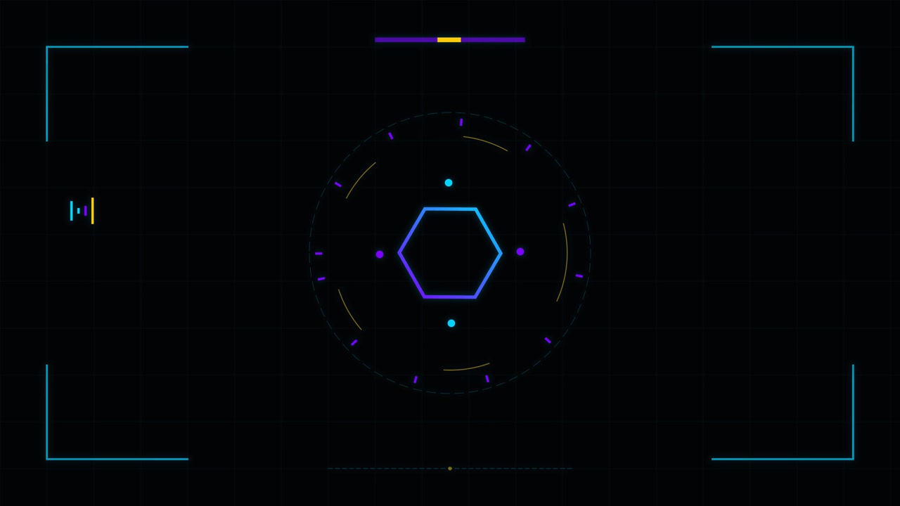 Futuristic Digital Hexagon Interface HUD Animation