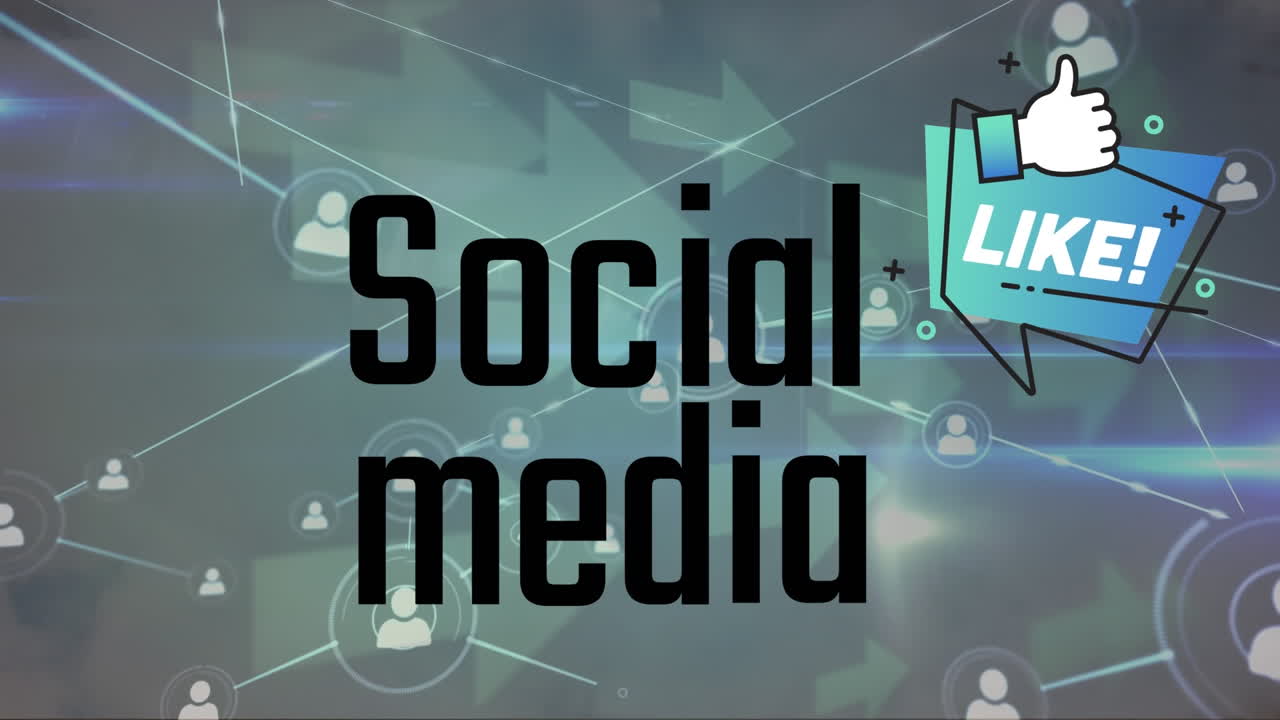Animation of social media text over arrows | Premium Stock Video Footage