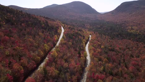 aerial view of autumn foliage of white mountain national forest new hampshire