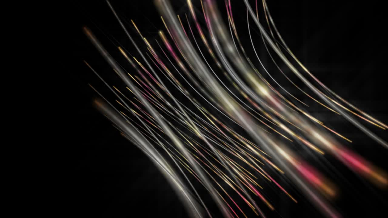 animación futurista con objetos de rayas brillantes en cámara lenta, 4096x2304 bucle 4k