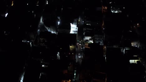 aerial view of a city at night