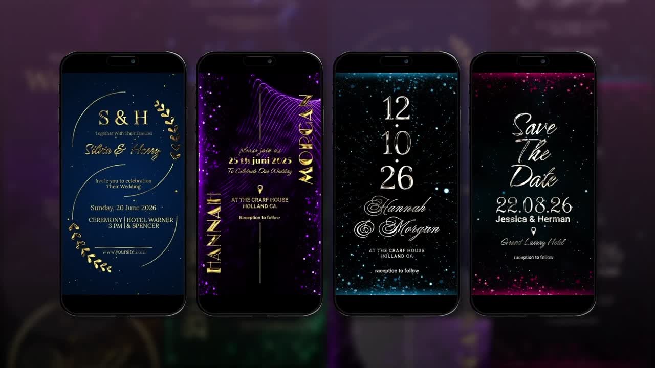 Telefondesigns og bryllupsindbydelser