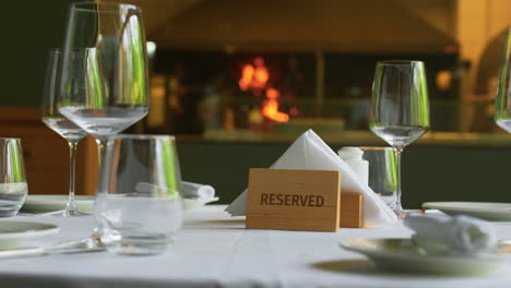 reserved table in restaurant