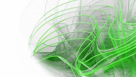 ethereal green swirls in white background