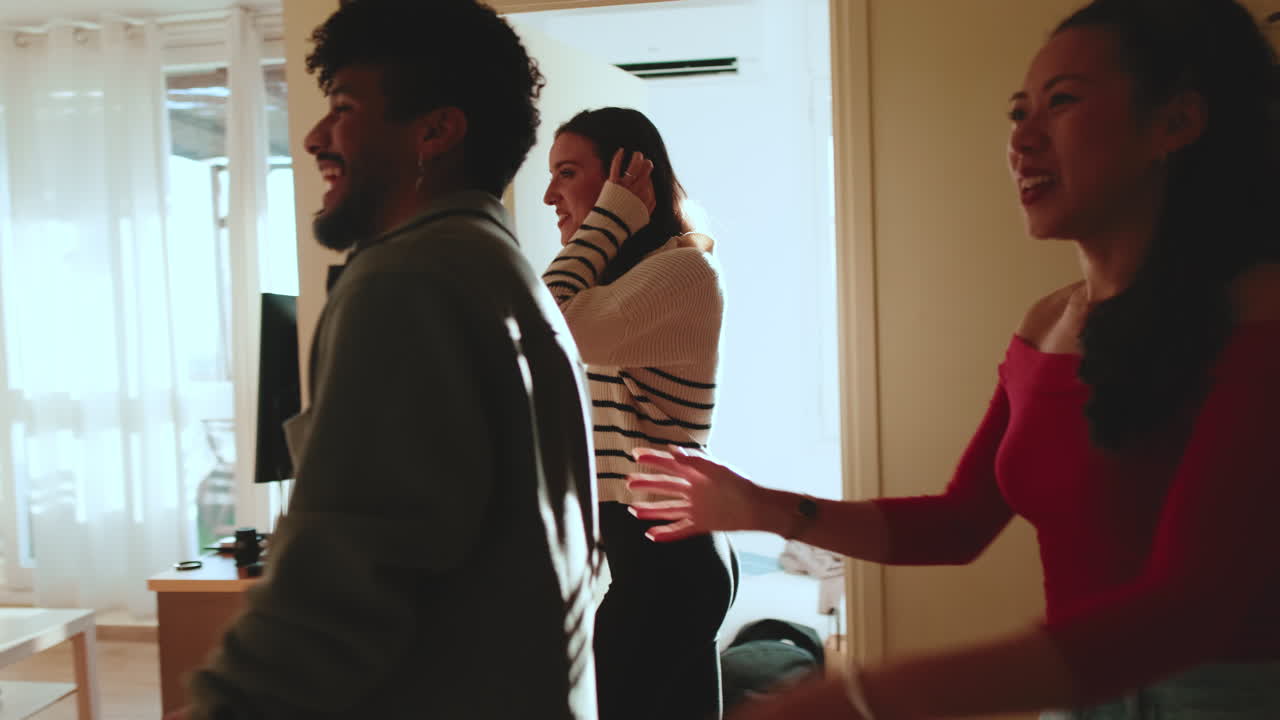 Friends celebrating together