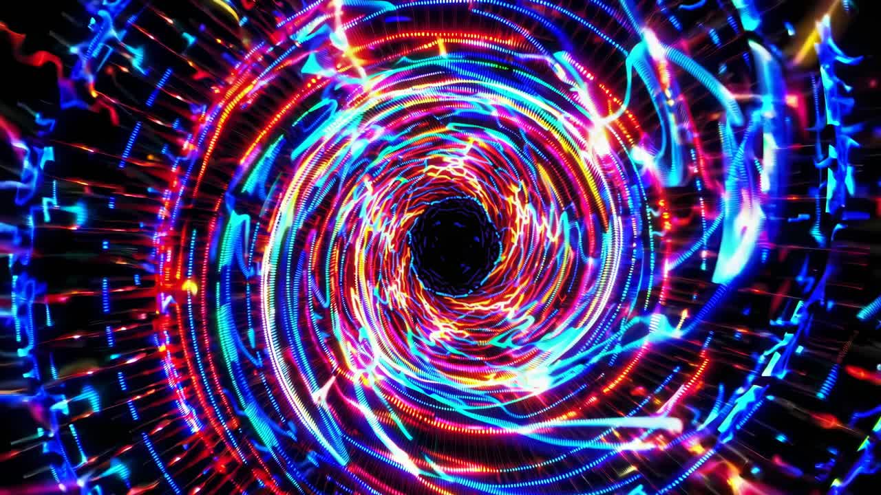 Abstract Colorful Glowing Tunnel
