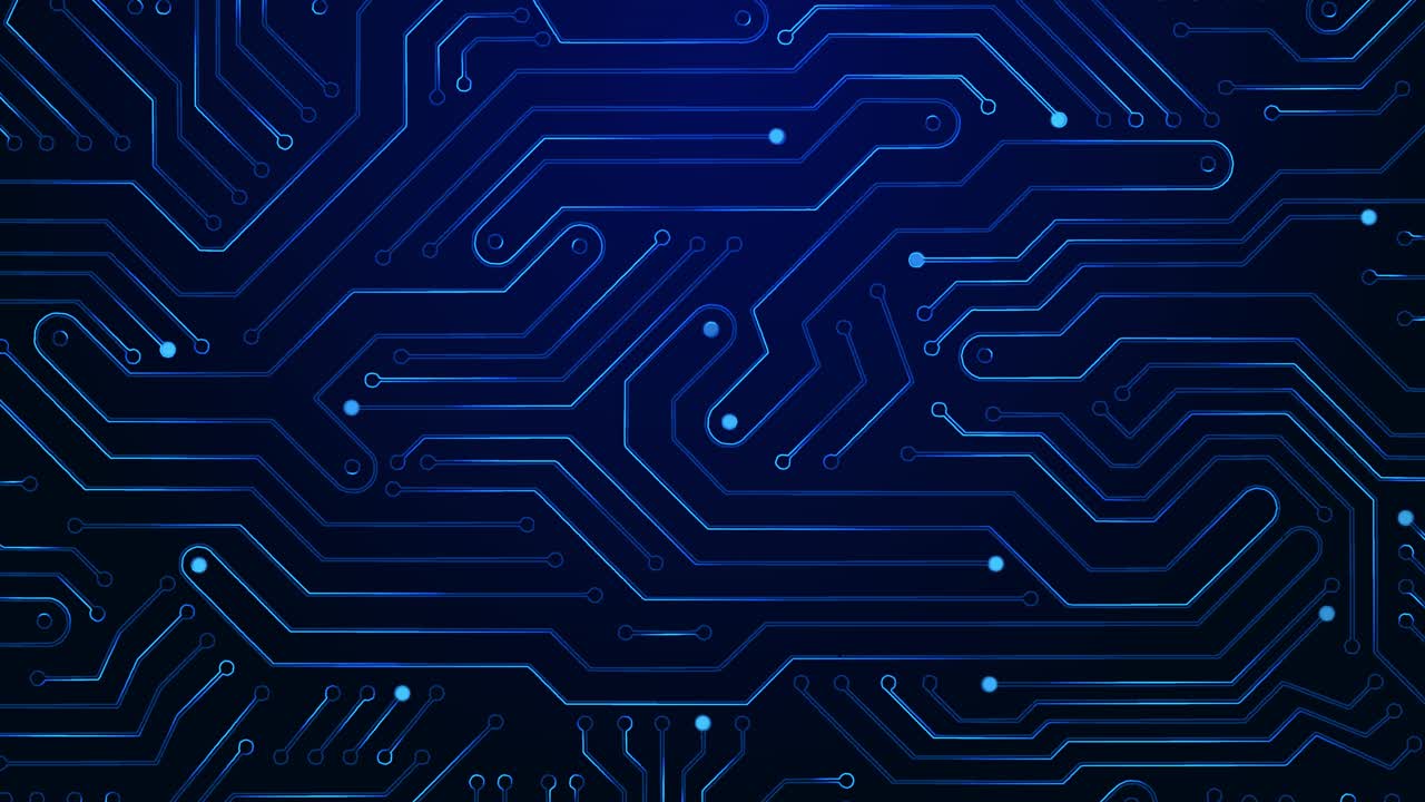 4k 3d electronic circuit board signals motherboard loop animation electrical conductors pcb neural