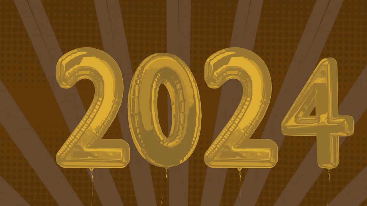 황금 2024 풍선의 애니메이션 어두운 줄무 ⁇  배경