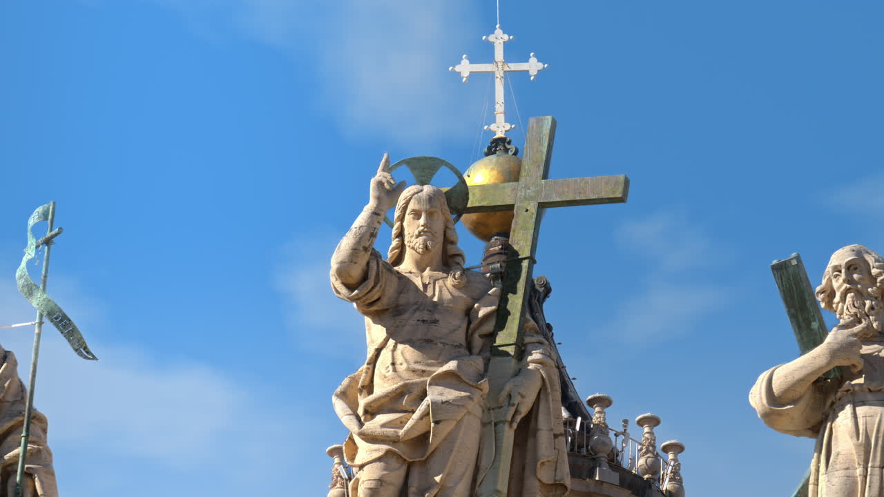 St John the Baptist, Christ and St Andrew on the Facade of St Peter's Basilica, Vatican City, Rome, Italy