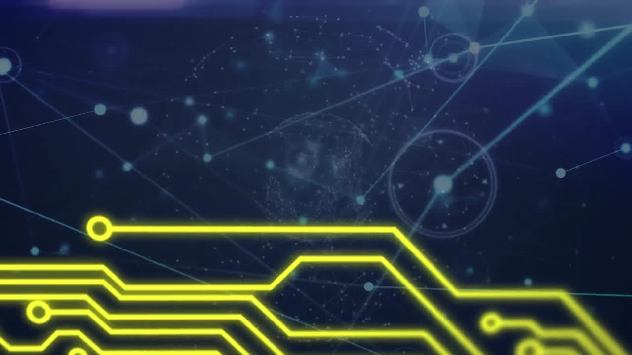 animación de redes de conexiones sobre un fondo negro