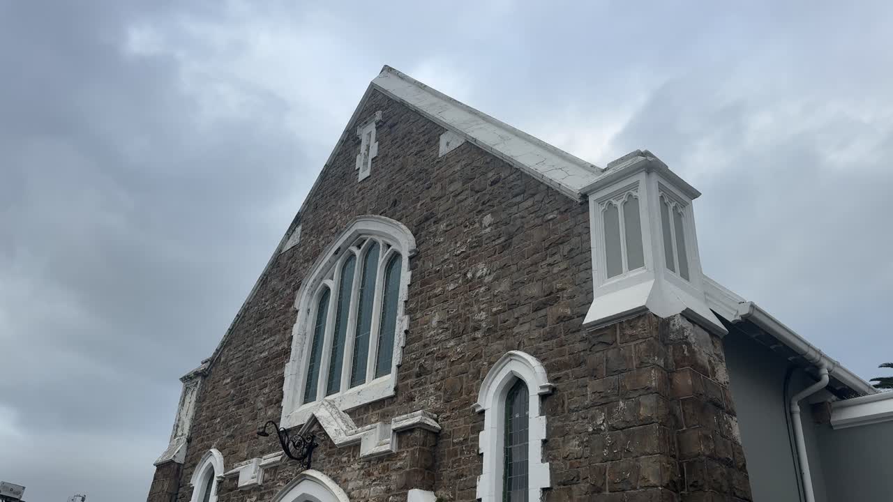 An old Victorian church in a wintery setting outside of Cape Town