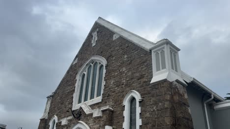 an old victorian church in a wintery setting outside of cape town
