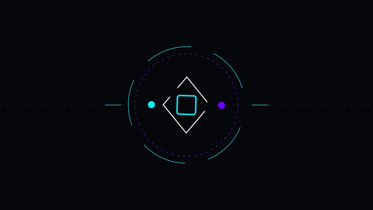 Abstract Motion Graphic of Rotating Geometric Shapes and Circles