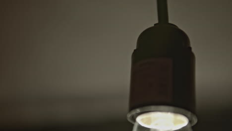 close-up of a lit light bulb