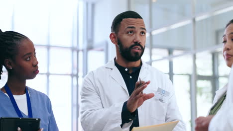 healthcare, meeting and planning with a doctor man