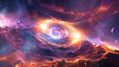 a vibrant cosmic nebula filled with swirling colors and stellar phenomena