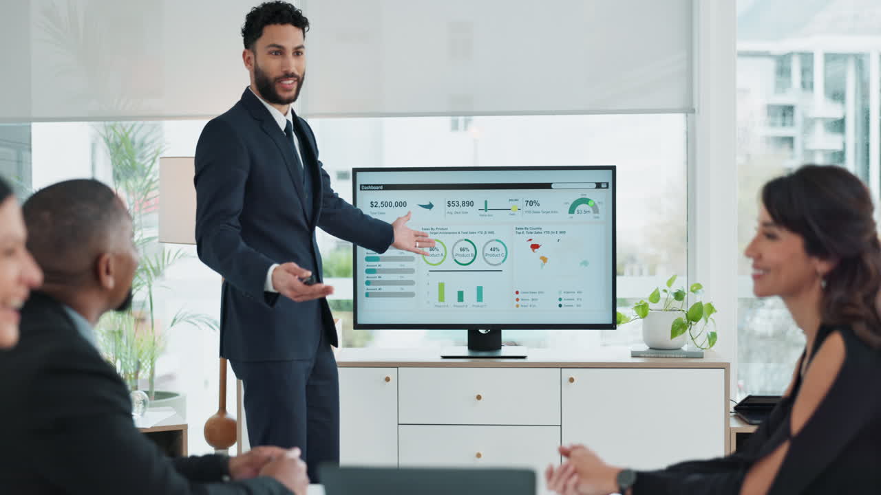 Business meeting and data presentation