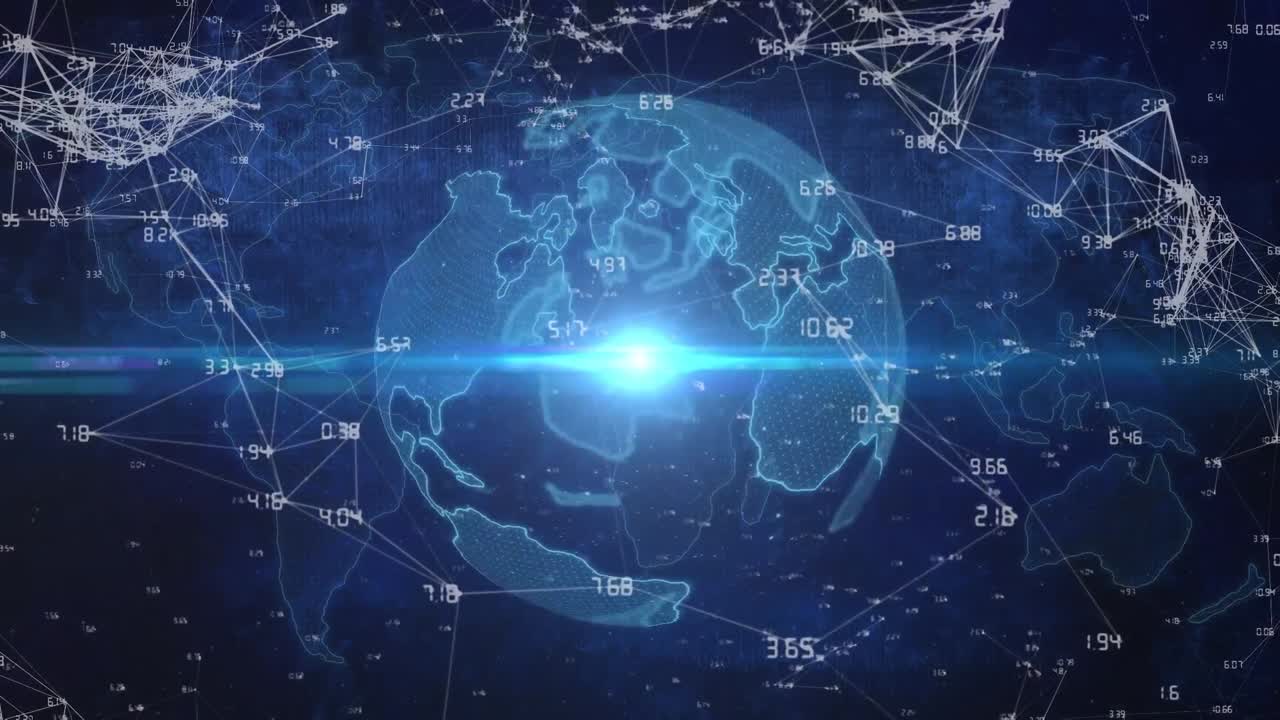 글로벌과 어두운 배경에 대한 금융 데이터 처리 비디오