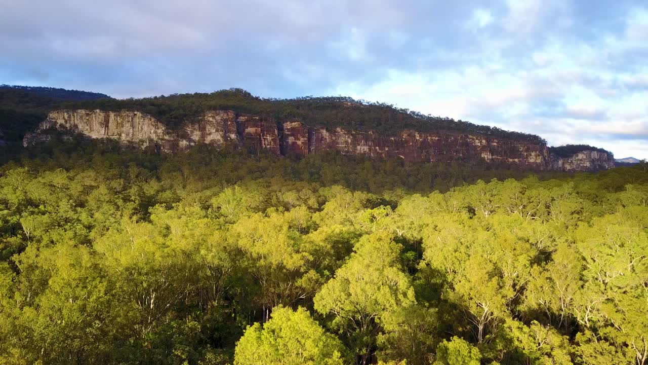 antena sobre el parque nacional carvarvon con bosques árboles cordilleras victoria australia