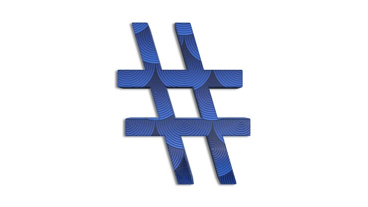 Diseño de Símbolo de Hashtag Color Azul