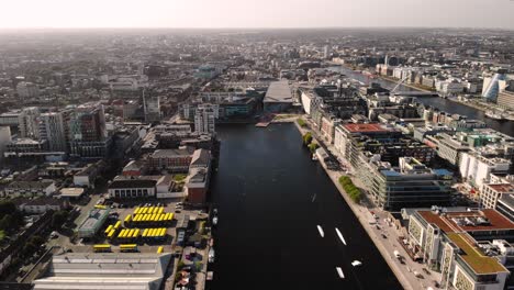 aerial birds eye view of grand canal dock