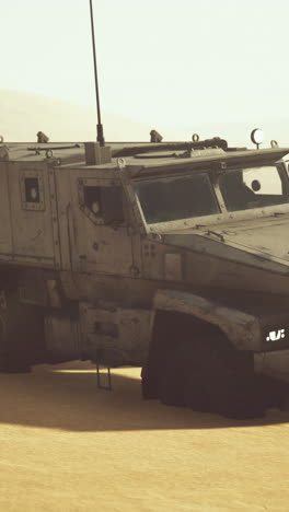 armored military vehicle in the desert