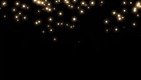 animación de estrellas doradas en fondo negro con espacio de copia