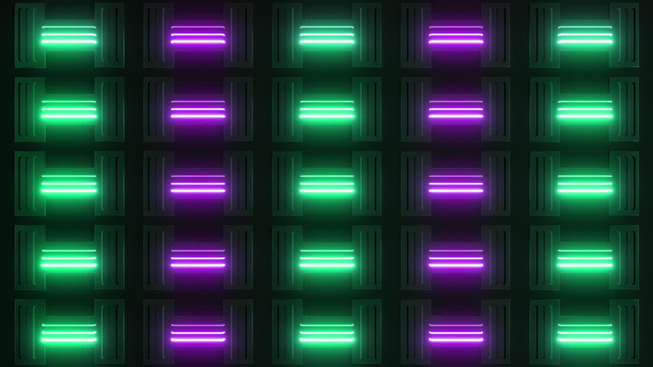 Neon H-Shape Pattern Background