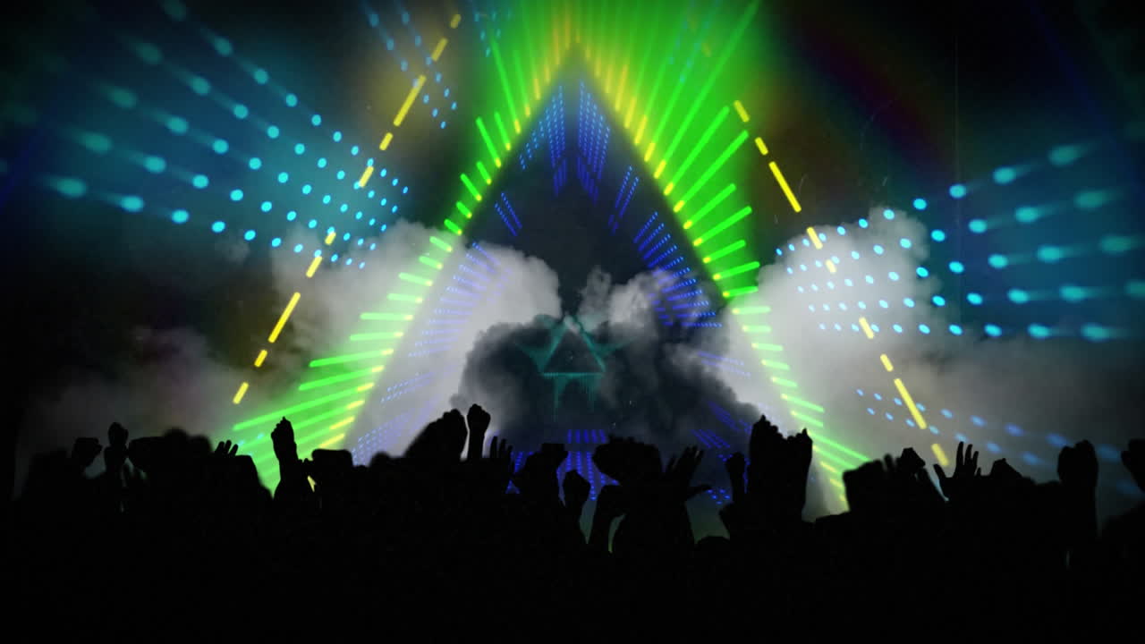 animación de triángulos pulsantes que se mueven en un bucle sin costuras