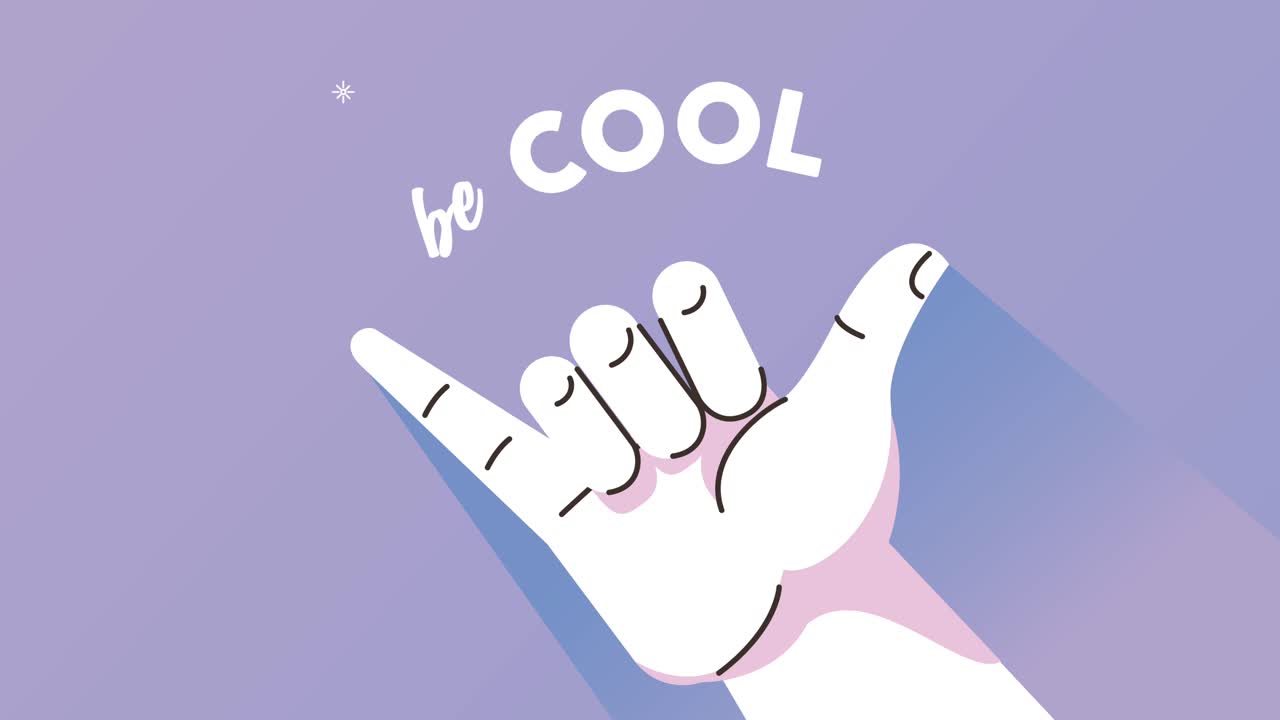 인간 손은 냉정한 신호와 글자입니다.