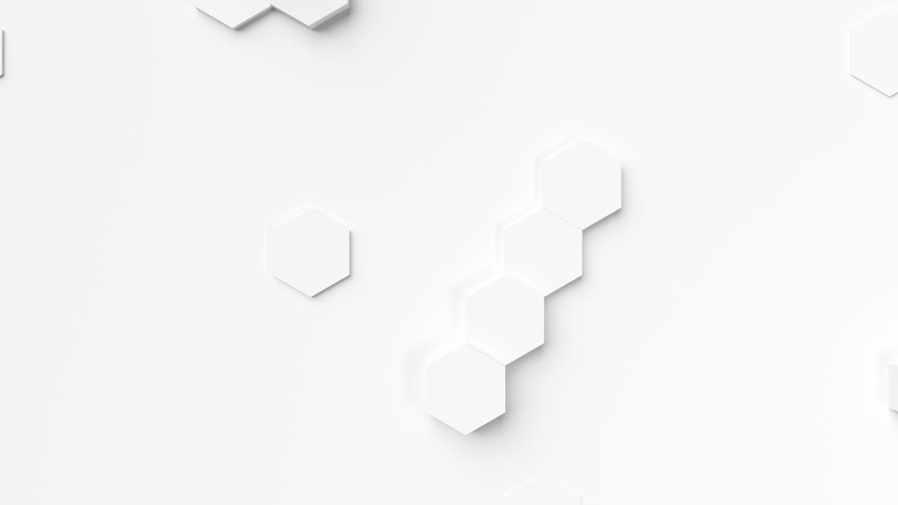 um fundo branco com formas hexagonais. animação em loop