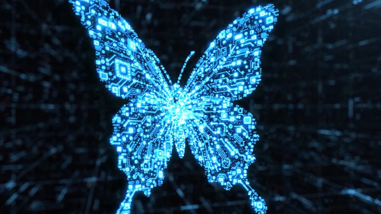 A Transformative Digital Butterfly: A Stunning Visual Journey Through the Evolution of Data and Technology in a Stunningly Animated Digital Landscape