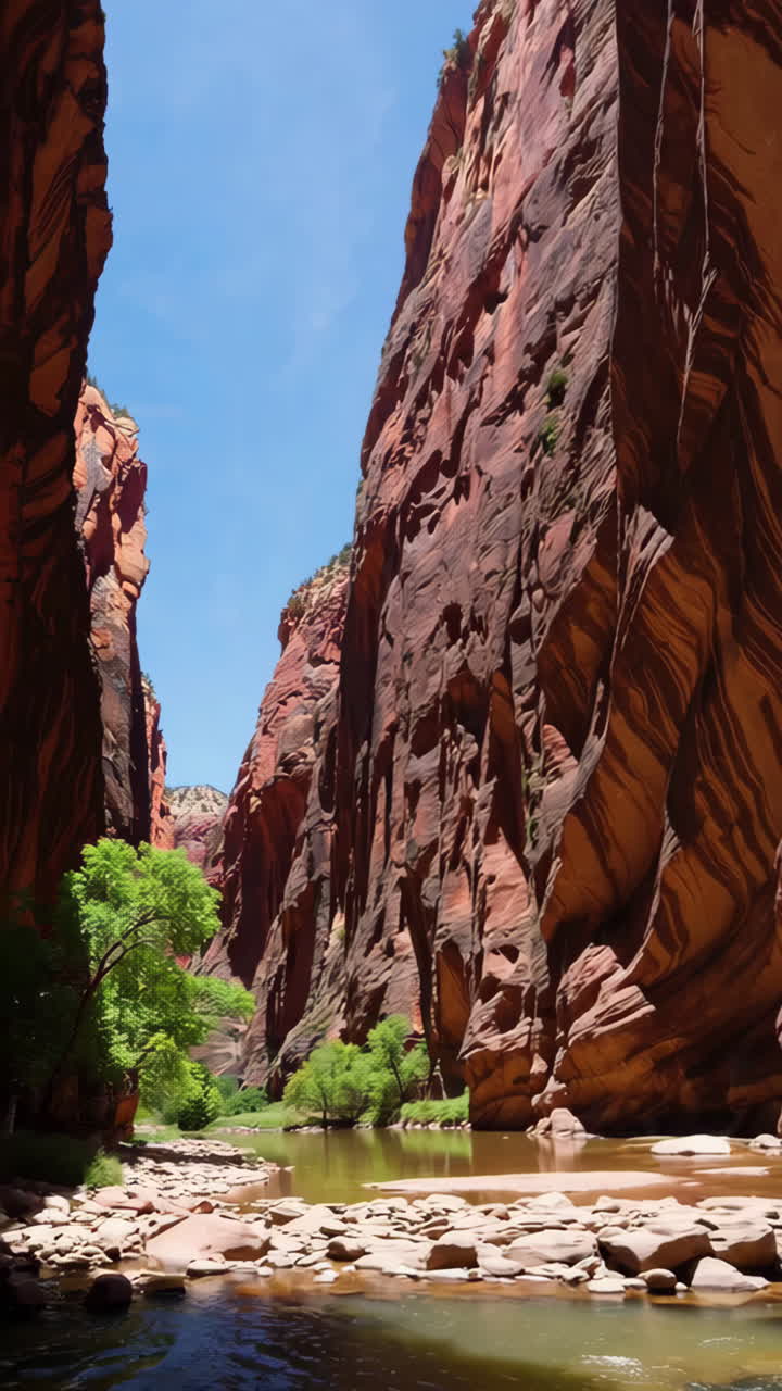 Majestuoso Cañón de Roca Roja con río.