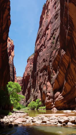 majestic red rock canyon with river