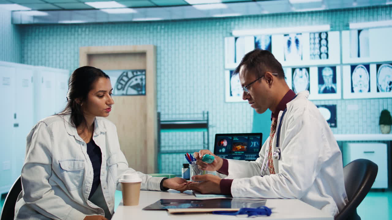 Doctor examining a patient in a clinic