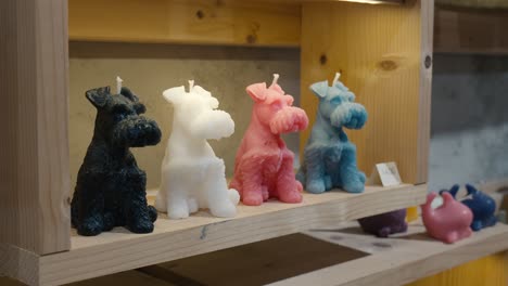 cute dog-shaped candles line venetian la candela store shelves