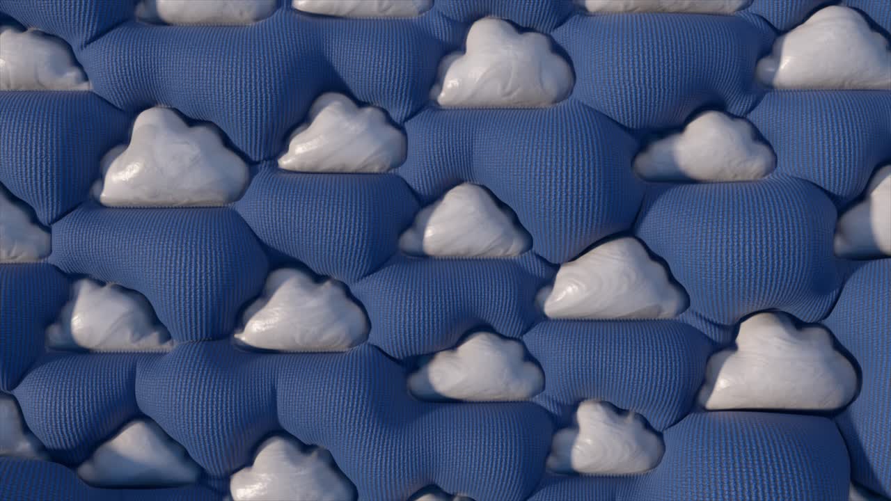 nubes en 3d sobre un fondo azul