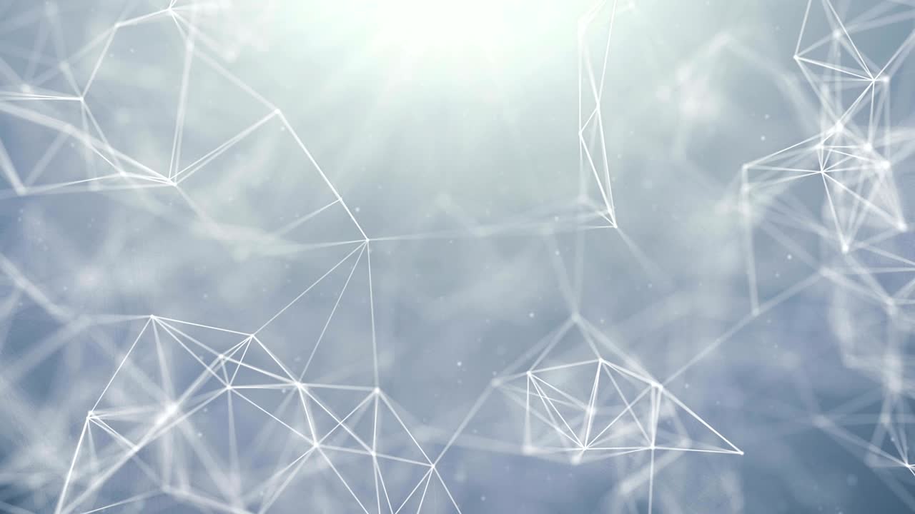 White Connected Lines in Organic Motion Plexus abstract network background Animation of a blue growing network of connected lines and dots, with light trails. seamless loop motion background.