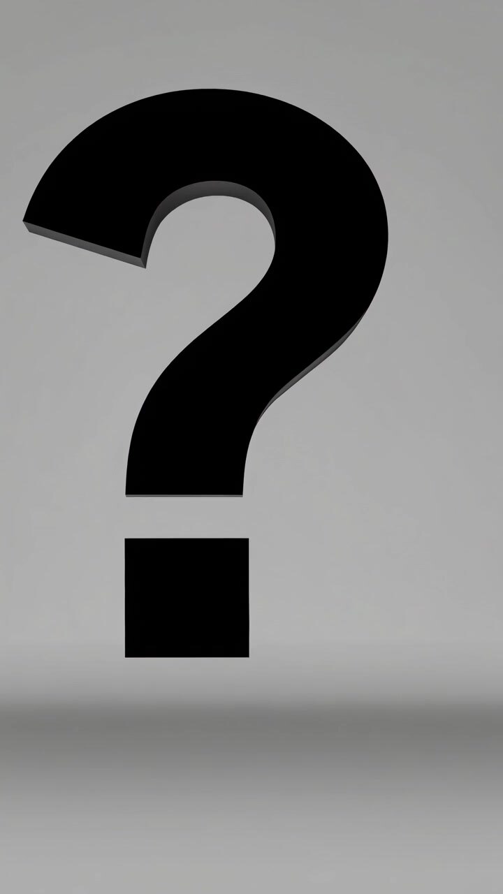 Animated 3D Question Mark Symbol Rotating on Grey Background