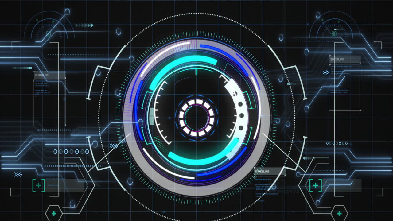 Premium stock video - Animation of scope scanning and data processing ...