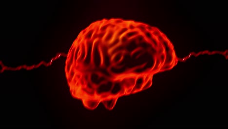 holograma cerebral chispas giratorias relámpago electricidad dolor de cabeza bucle neuronal 4k