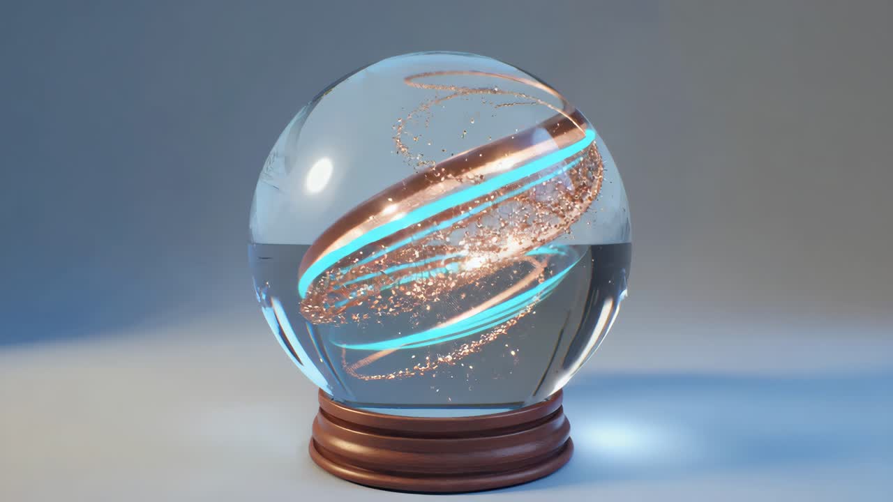 Snow globe with futuristic design