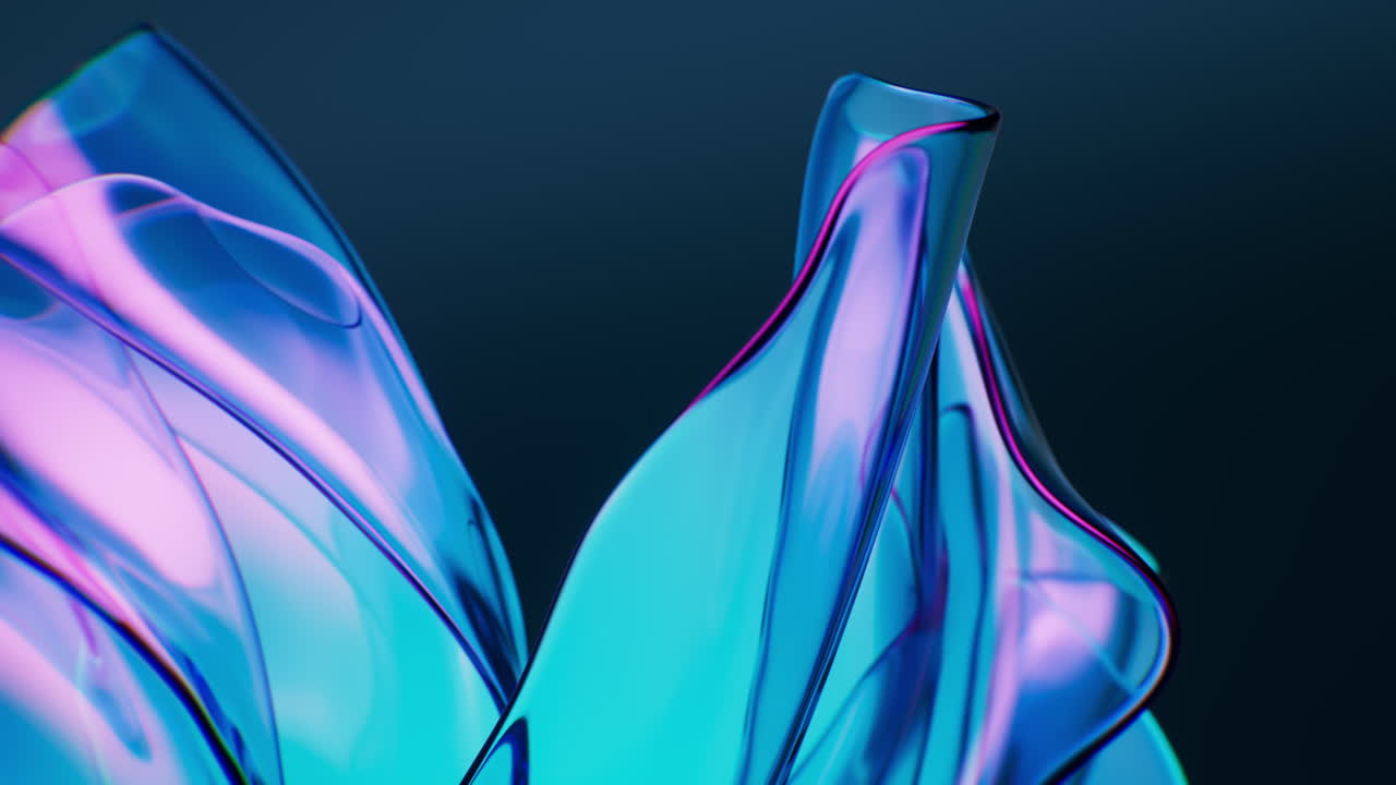Flowing transparent purple wave cloth background, 3d rendering