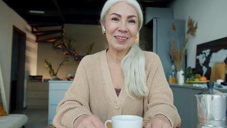 senior woman in video conference