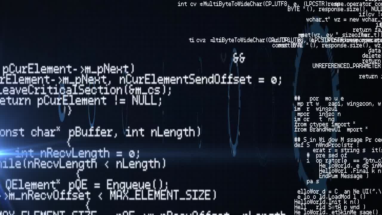 animación del procesamiento de datos a través del escaneo de visores