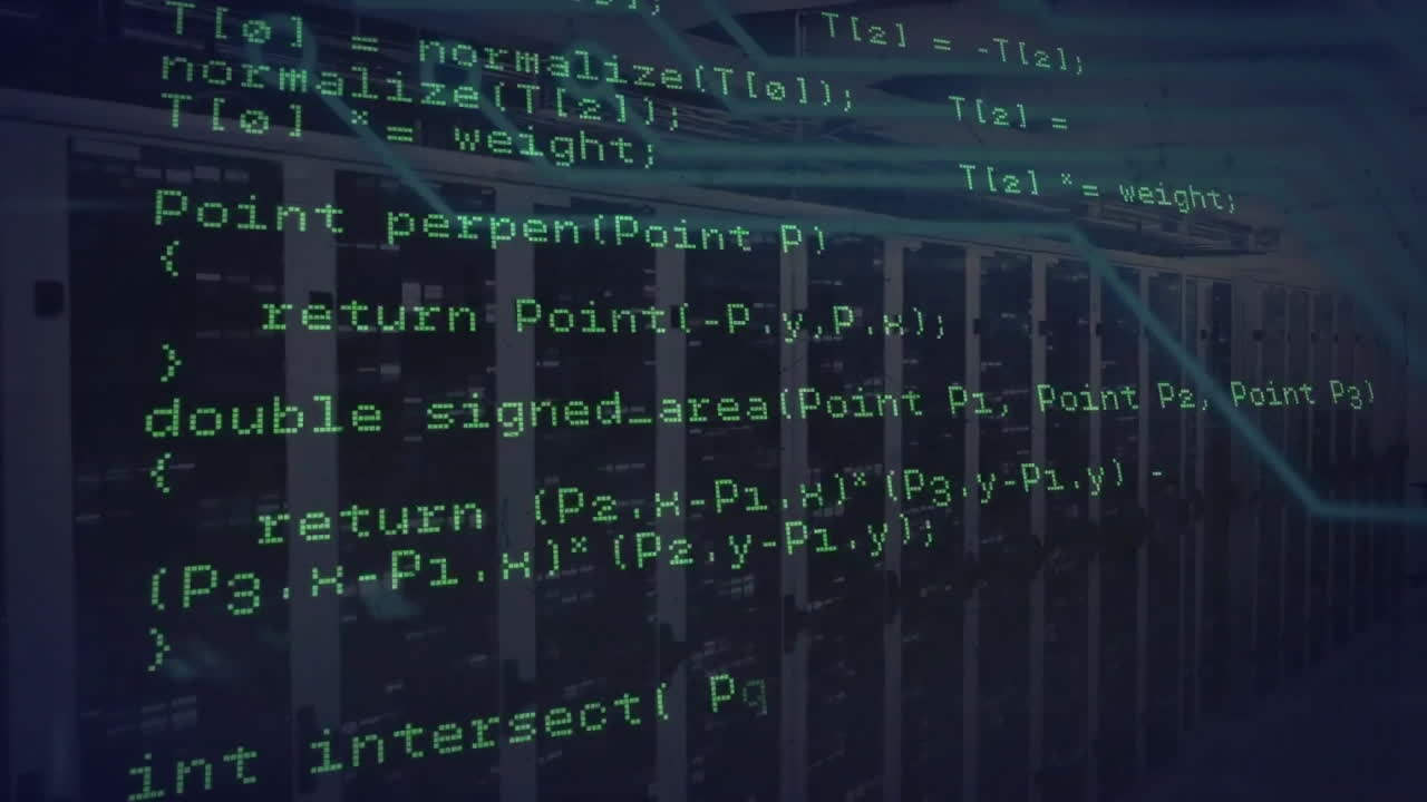 Animation of financial data processing over network of connections over servers