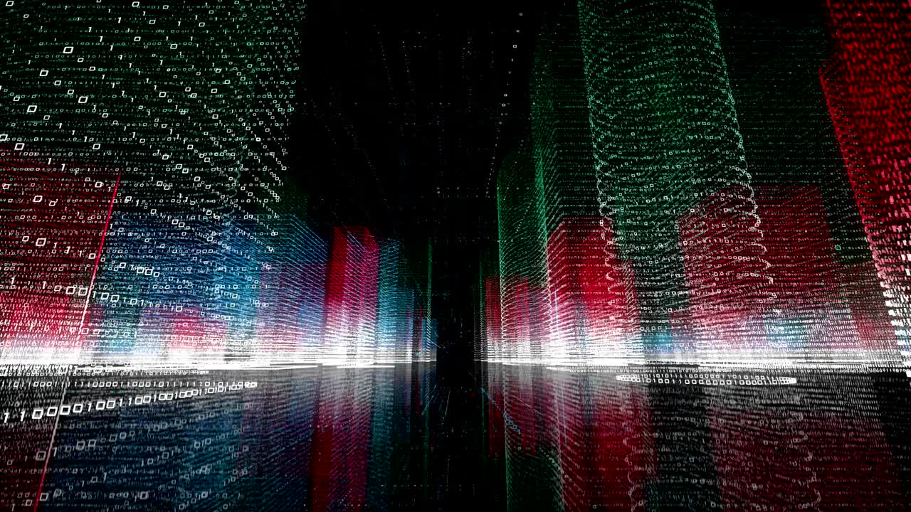 Showing the growth of the digital city, holographic technology