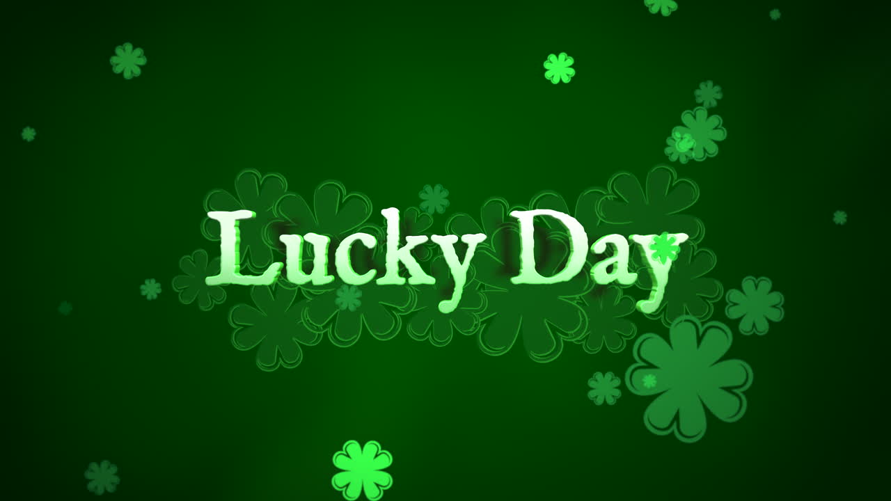 Lucky Day with fly neon shamrocks and abstract lines