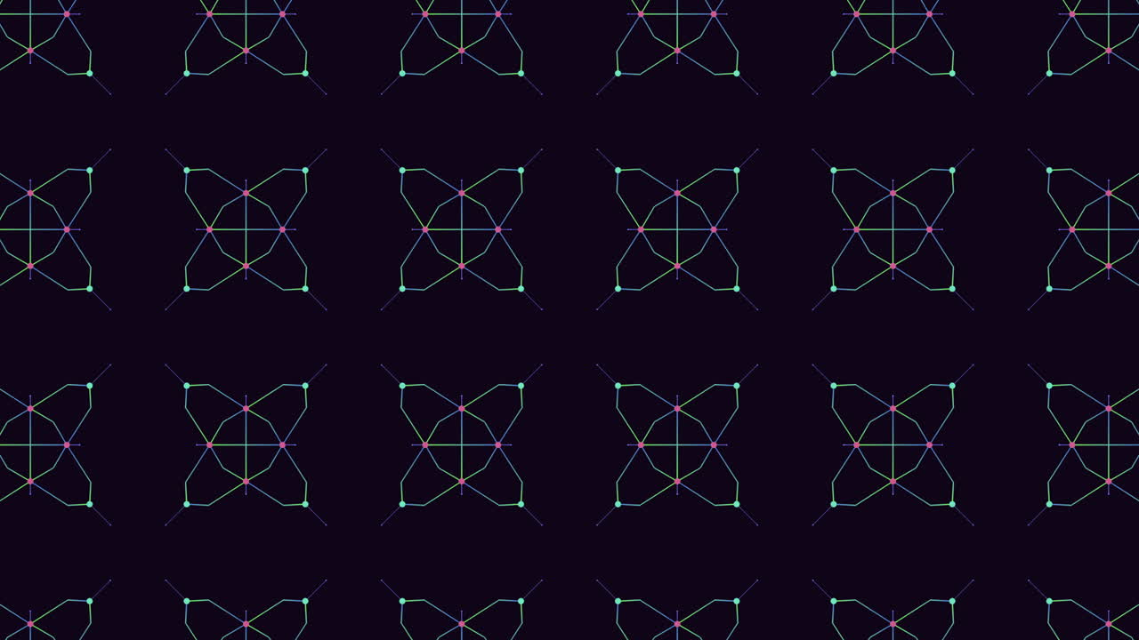 シンメトリック ブラック・グリーン・ジオメトリック・パターン