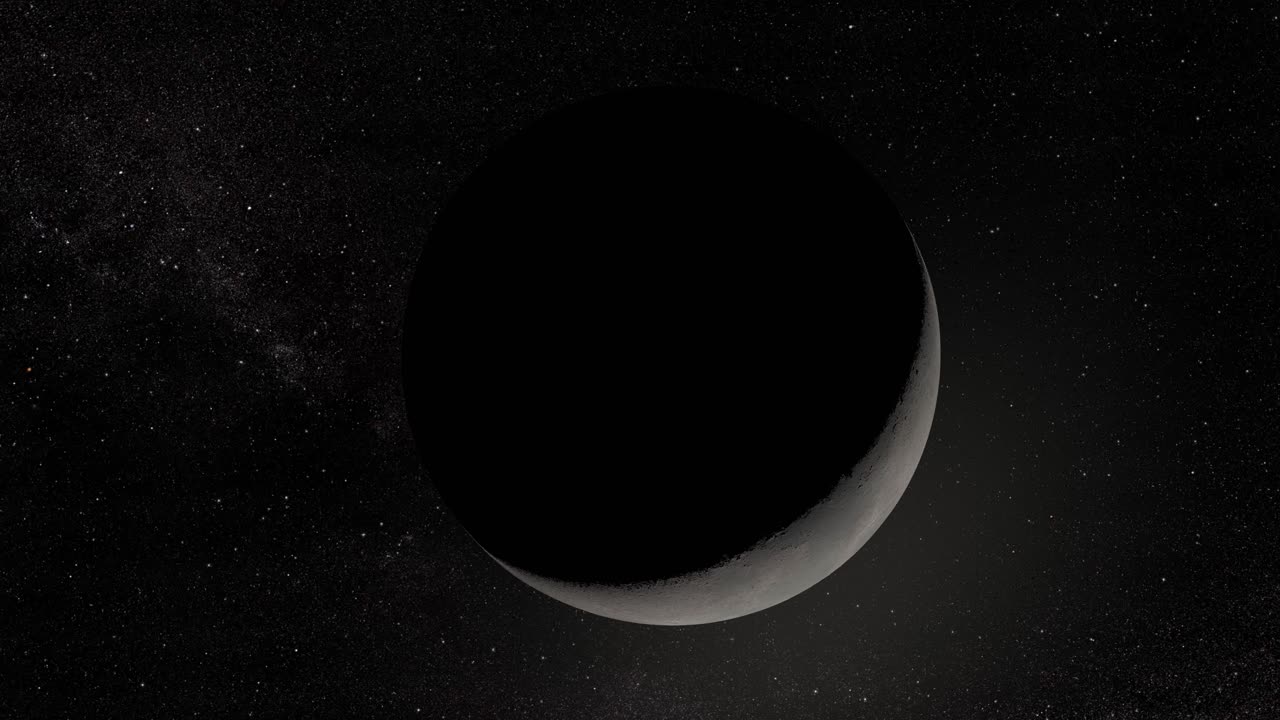 luna creciente en el espacio